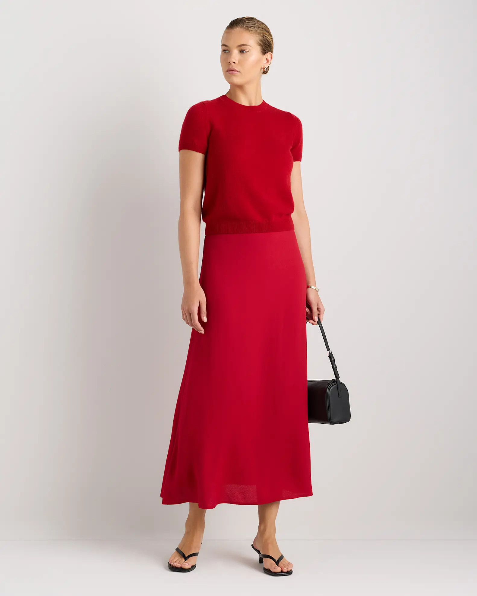 Lightweight Crepe Slip Skirt in Ruby Red | Quince