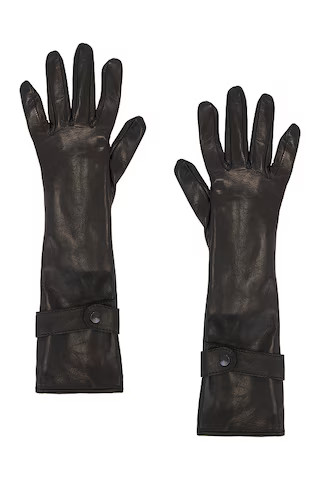 MANOKHI Medium Length Leather Gloves in Black from Revolve.com | Revolve Clothing (Global)