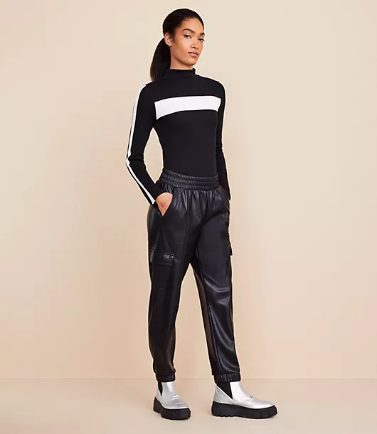 Loft Lou & Grey Faux Leather Cargo Joggers | LOFT