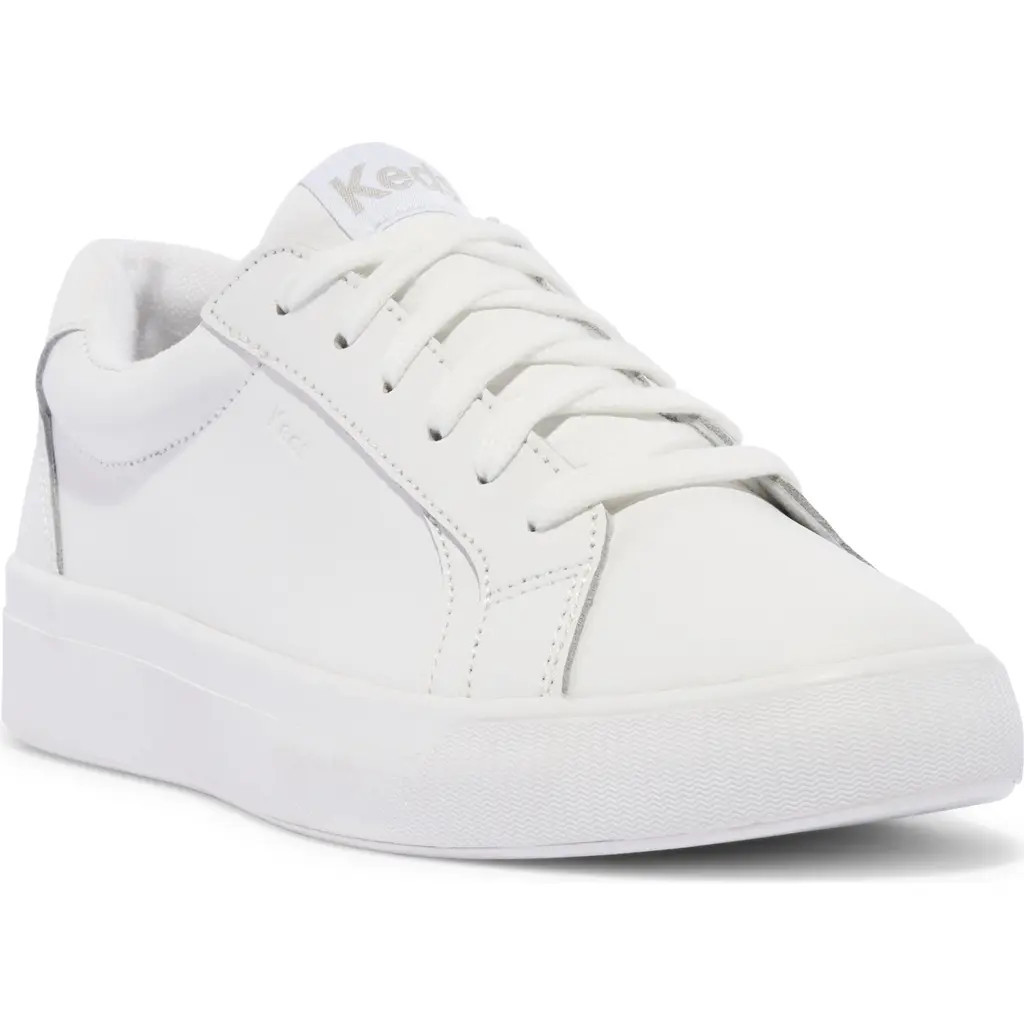 Keds® Pursuit Low Top Sneaker in White/White Leather at Nordstrom, Size 7.5 | Nordstrom