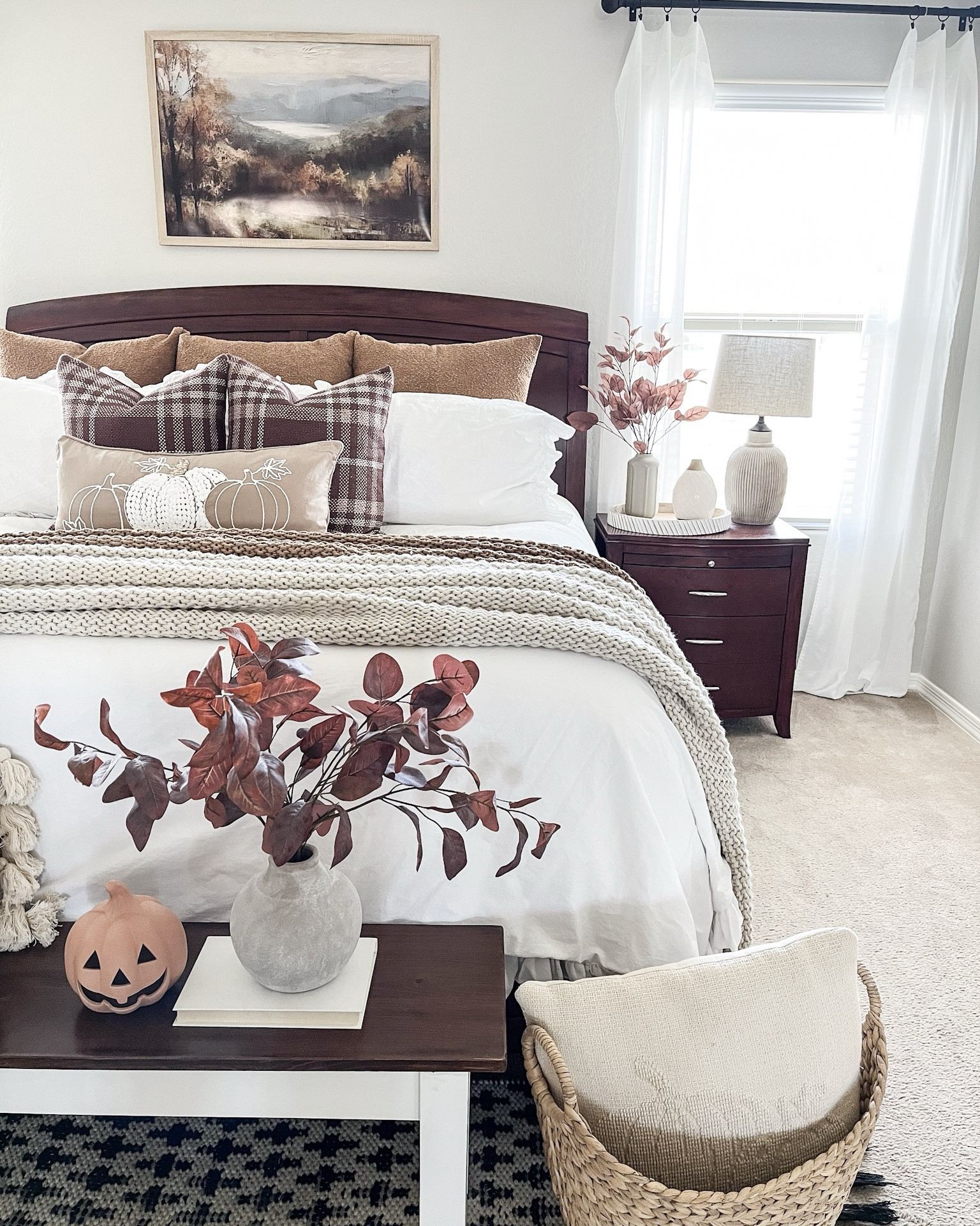 Fall bedroom views! The sign is a digital download and I had it printed in the 24x36 in size.


Fall pillow covers | cozy fall throw blankets | fall faux stems | printable artwork | digital download | table lamp| white ruffle duvet|
pumpkin pillow cover | wood bench

#LTKSeasonal #LTKHome #LTKStyleTip