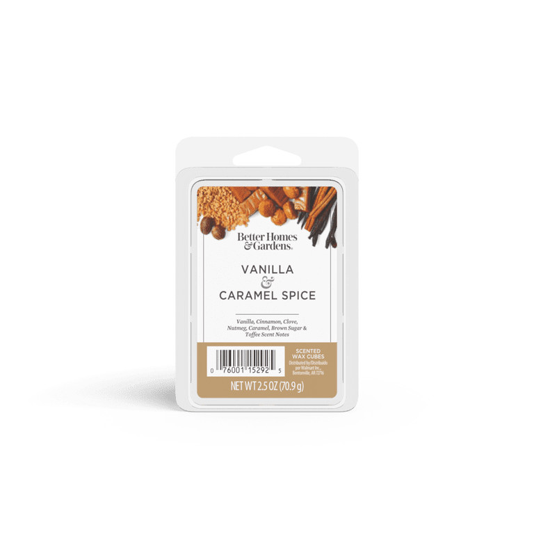 Vanilla Caramel Spice Scented Wax Melts, Better Homes & Gardens, 2.5 oz (1-Pack) - Walmart.com | Walmart (US)