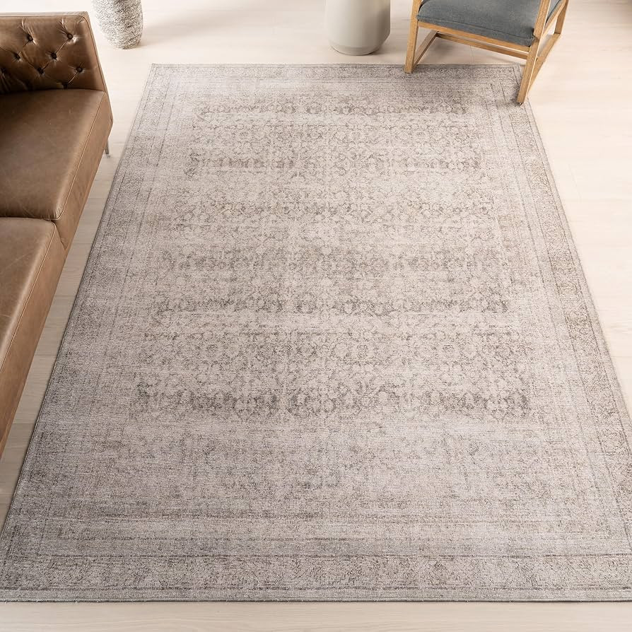 nuLOOM Hillstone Collection 8x10 Area Rug, Traditional Vintage Distressed Medallion, Thick and So... | Amazon (US)