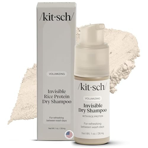 Kitsch Volumizing Rice Protein Dry Shampoo Powder - Dry Shampoo for Women & Men, No White Cast, Absorbs Oil, Non-Greasy, Light-to-medium Hair Colors, Travel Size | Ideal Gifts for Women- Invisible 1oz | Amazon (US)