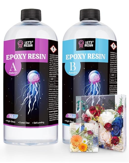LET'S RESIN 1/2 Gallon Casting Epoxy Resin,Bubble Free & Crystal Clear Epoxy Kit,2 Part Resin and... | Amazon (US)