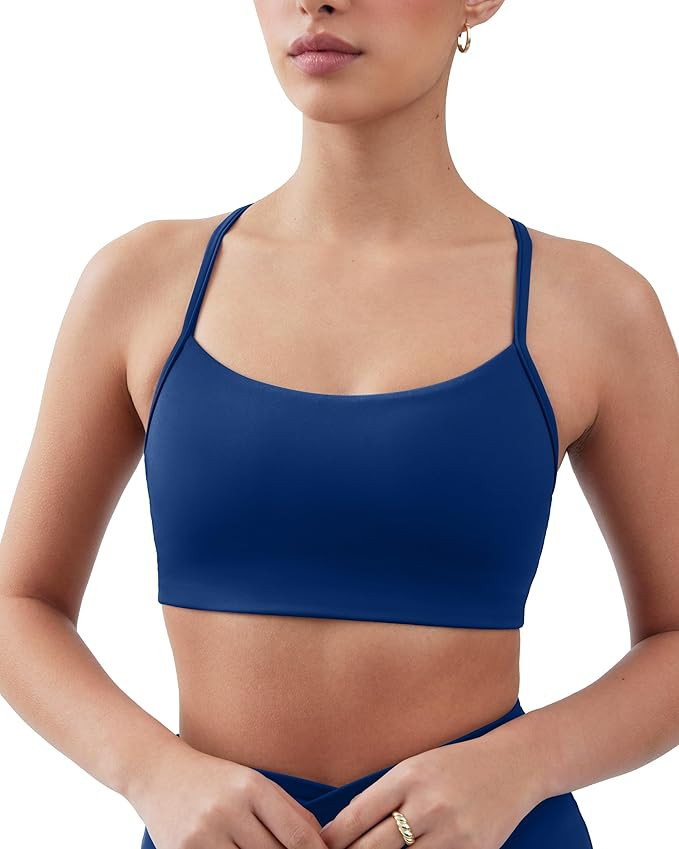 PAVOI ACTIVE Y-Back Scoop Sports Bras for Women | Low Support Workout Bra with Removable Pads | R... | Amazon (US)