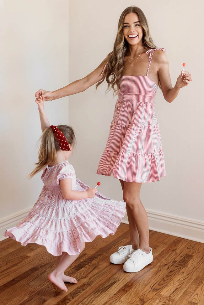 Sway To The Music Red Stripe Square Neck Mini Dress | Pink Lily