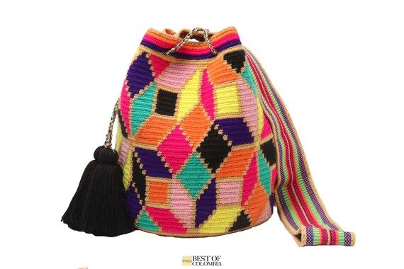 Colorfull Large Wayuu Mochila Bag With Special Tassels | Etsy | Etsy (US)