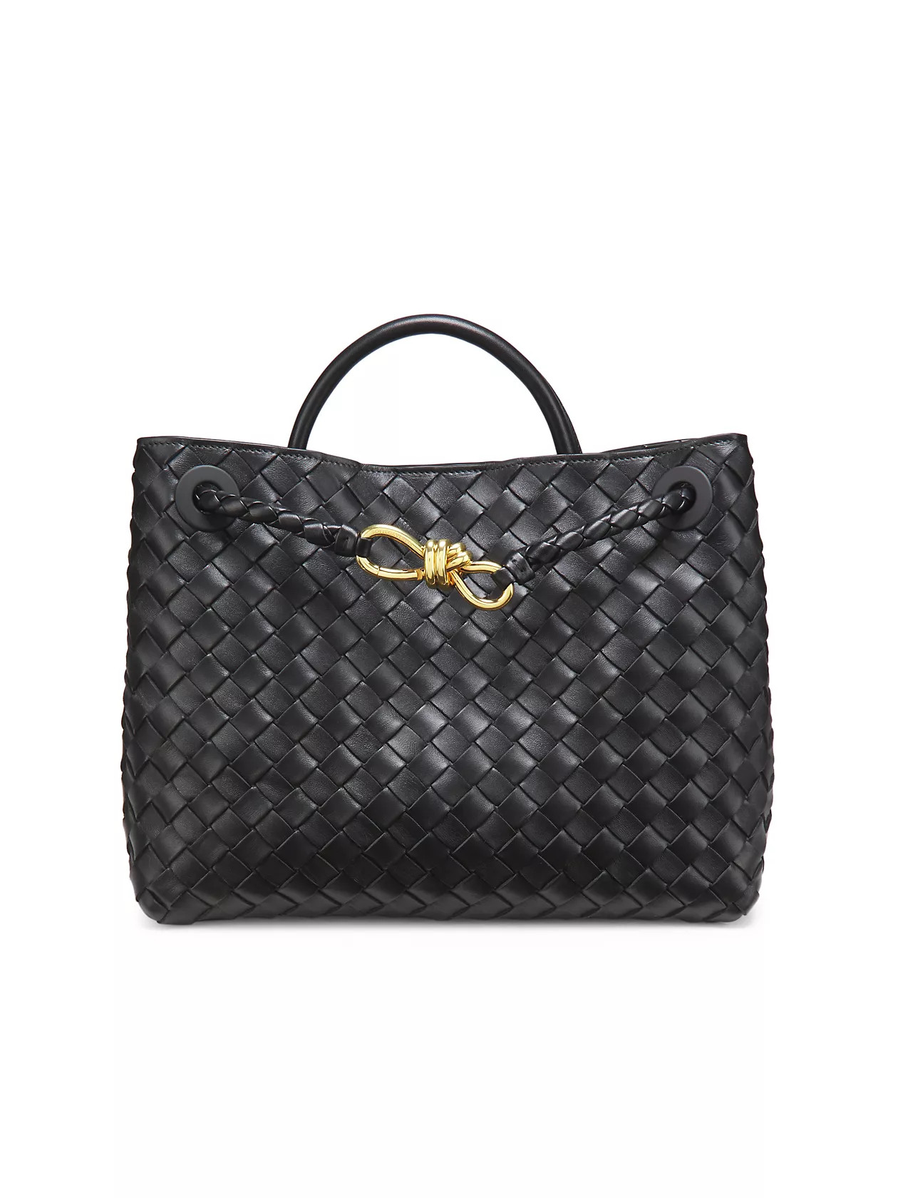 Medium Andiamo Intrecciato Leather Top-Handle Bag | Saks Fifth Avenue