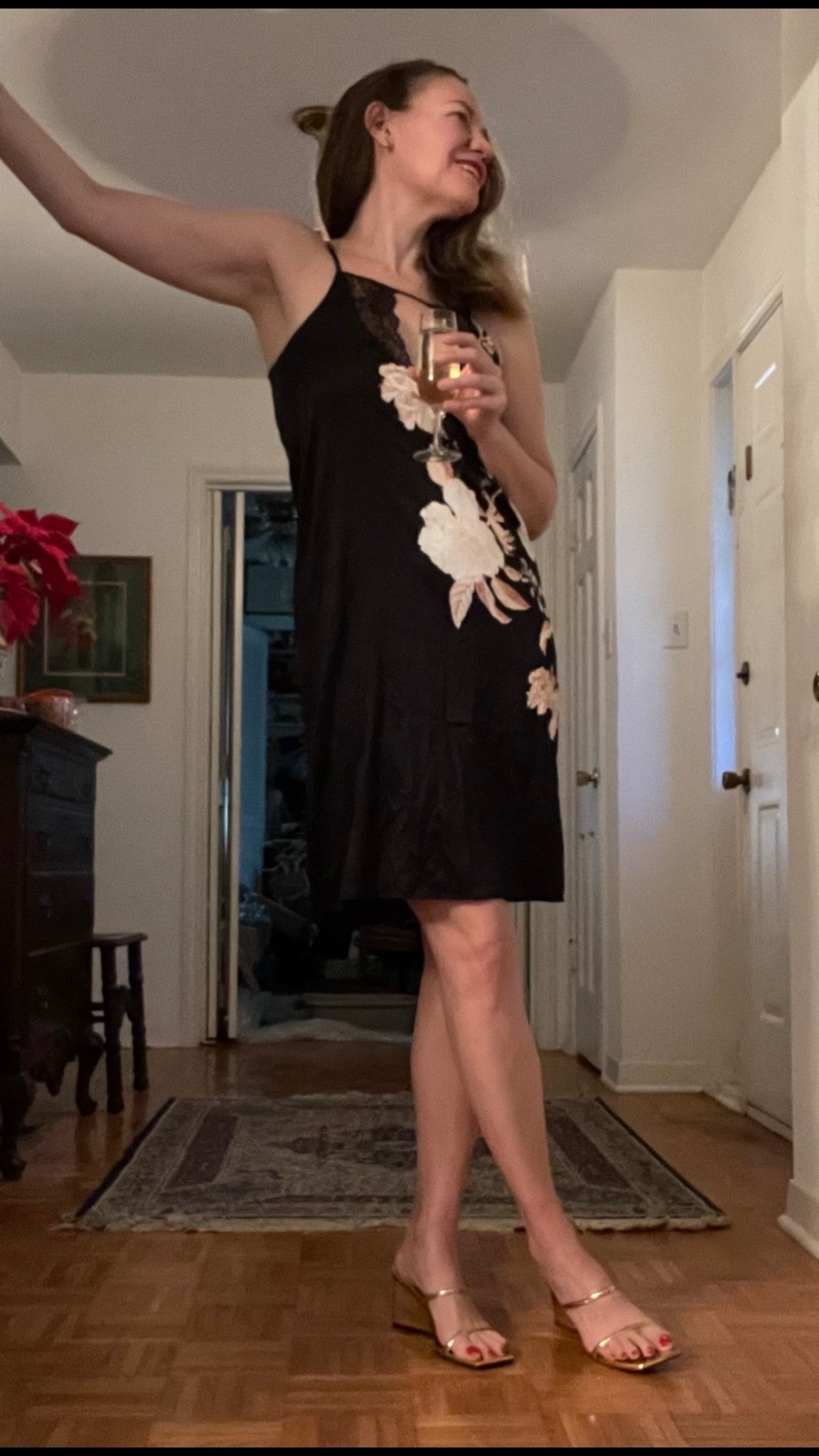 My go to for any and all events is a slip dress- and you can even pull off your fave nightgown as one! #investmentpiece 

#LTKHoliday #LTKootd #LTKOver40