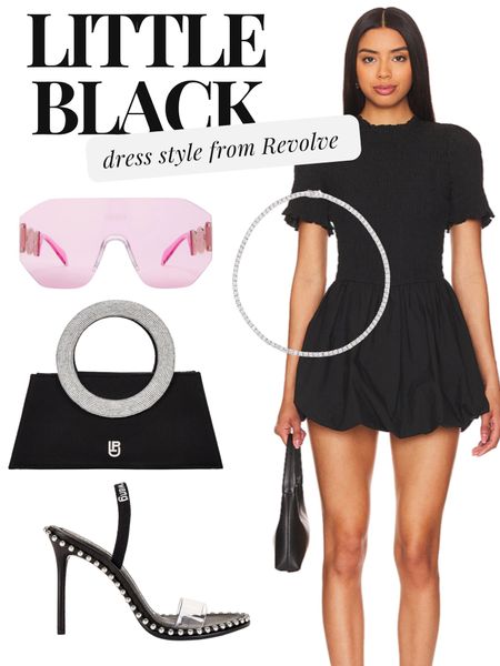 Puffy short little black dress outfit from Revolve, make a statement at your next cocktail party #littleblackdress #revolvefashion 

#LTKover40 #LTKstyletip