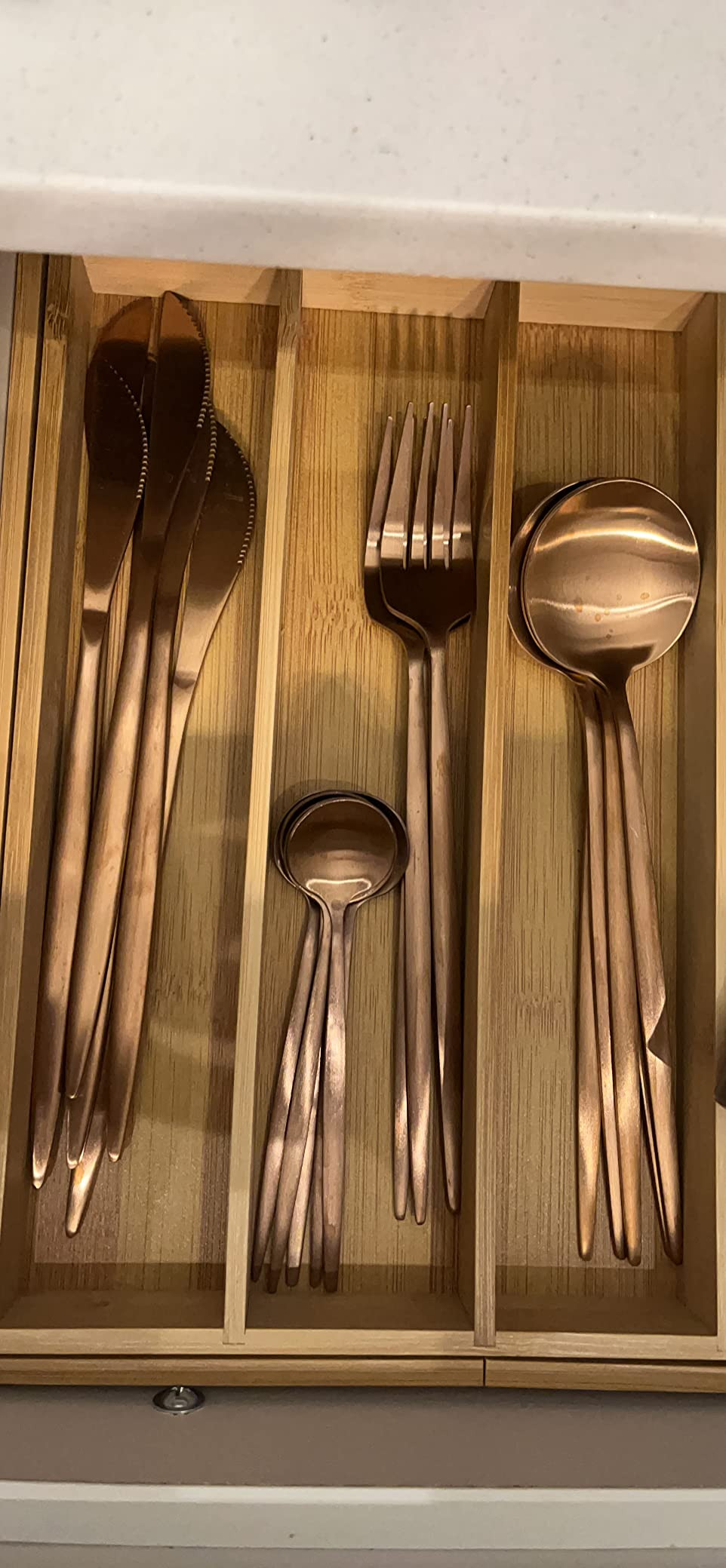 JASHII Rose Gold Silverware Set, 24 Pieces Stainless Steel Copper Flatware Set Cutlery Sets, Incl... | Amazon (US)