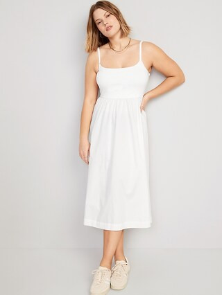 Fit & Flare Combination Midi Cami Dress for Women | Old Navy (US)