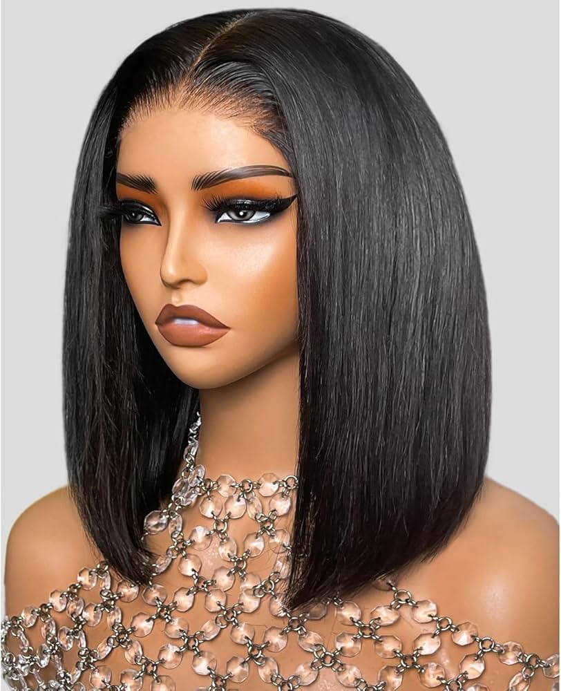 Arabella Hair 12inch 6x6 Bob Wig Human Hair Real 210% Density Ready to Go Glueless Wig 12a Straig... | Amazon (US)
