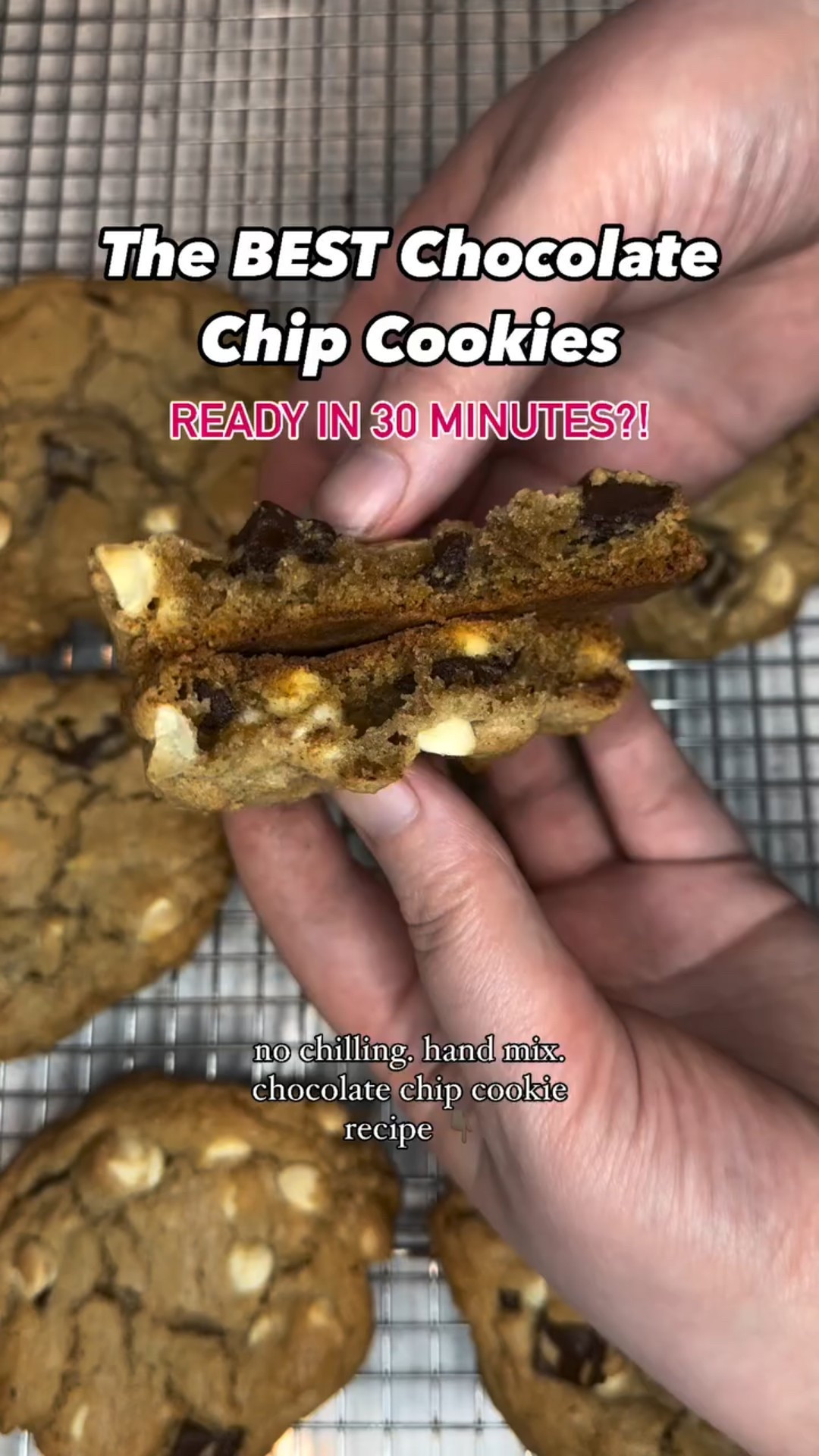 “Can I take the rest home?” - my friend when I shared these cookies with them 🍪 

“These are my new favourite cookies you’ve made” - my husband, taste testing as soon as they came out of the oven

So, I made a second batch of the easiest chocolate chip cookies and filmed it for you!!!

My only regret is not breaking one in half for you sooner when filming this… They are so ooey gooey and delicious fresh from the oven, but still so soft and mouth-watering delicious after cooling for a bit 🤤 

Chocolate Chip Cookies
1 1/4 cups all purpose flour, spooned and leveled
1/2 tsp baking soda
1/2 tsp baking powder
3/4 tsp salt
1/2 tsp fine espresso powder
1 tsp cinnamon
1/2 cup unsalted butter, melted and cooled
1/2 cup light brown sugar, packed
1/3 cup granulated sugar
2 tsp pure vanilla extract
1 large egg
1 1/2 cups semisweet chocolate chips 

Directions

1. Preheat the oven to 350F and line a large baking sheet with parchment paper.

2. In a medium sized bowl, whisk together the flour, baking soda, baking powder, salt, espresso powder and cinnamon. Set aside.

3. In a large mixing bowl, add the melted and cooled butter, brown sugar, and sugar. Whisk to combine into a paste.

4. Whisk in the egg and vanilla until smooth.

5. Pour in the dry ingredients and use a rubber spatula to fold to combine. Leave a few streaks of flour and pour in the chocolate chips. Continue to fold the dough until the chocolate chips are dispersed and the flour is completely blended in. Take care not to over mix.

6. Scoop 6 cookies onto the baking sheet and bake for 10-12 minutes (10 for a more gooey cookie, 12 more a more well done cookie).

7. Transfer to a cooling rack and enjoy some while still warm

Enjoy! 🫶🏻🤍

no chill chocolate chip cookies | hand mix recipe

#LTKcanada #LTKhome