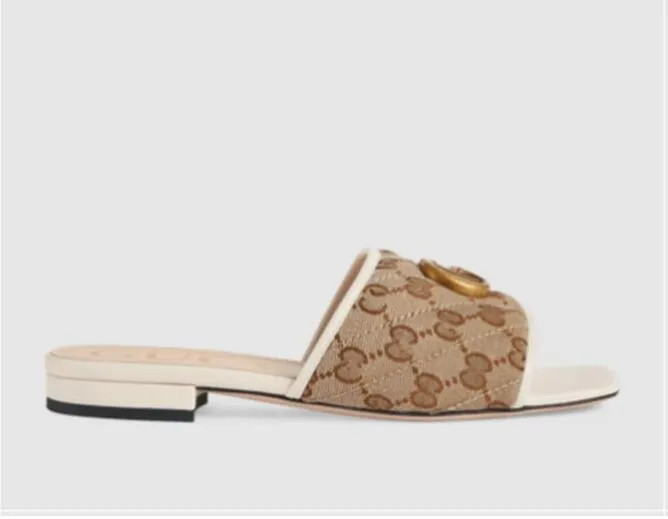 Spring and Summer New Brand High Heel Sandals and Slippers G Metal Large Letter Cowhide Inner Siz... | DHGate