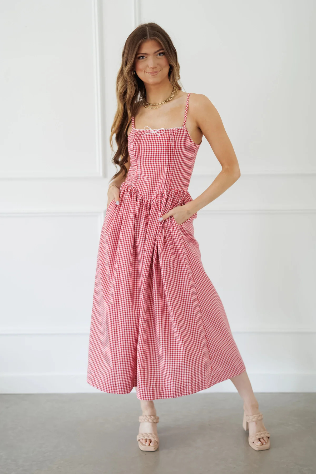 Taryn Dress - Red/White | Landry Kate