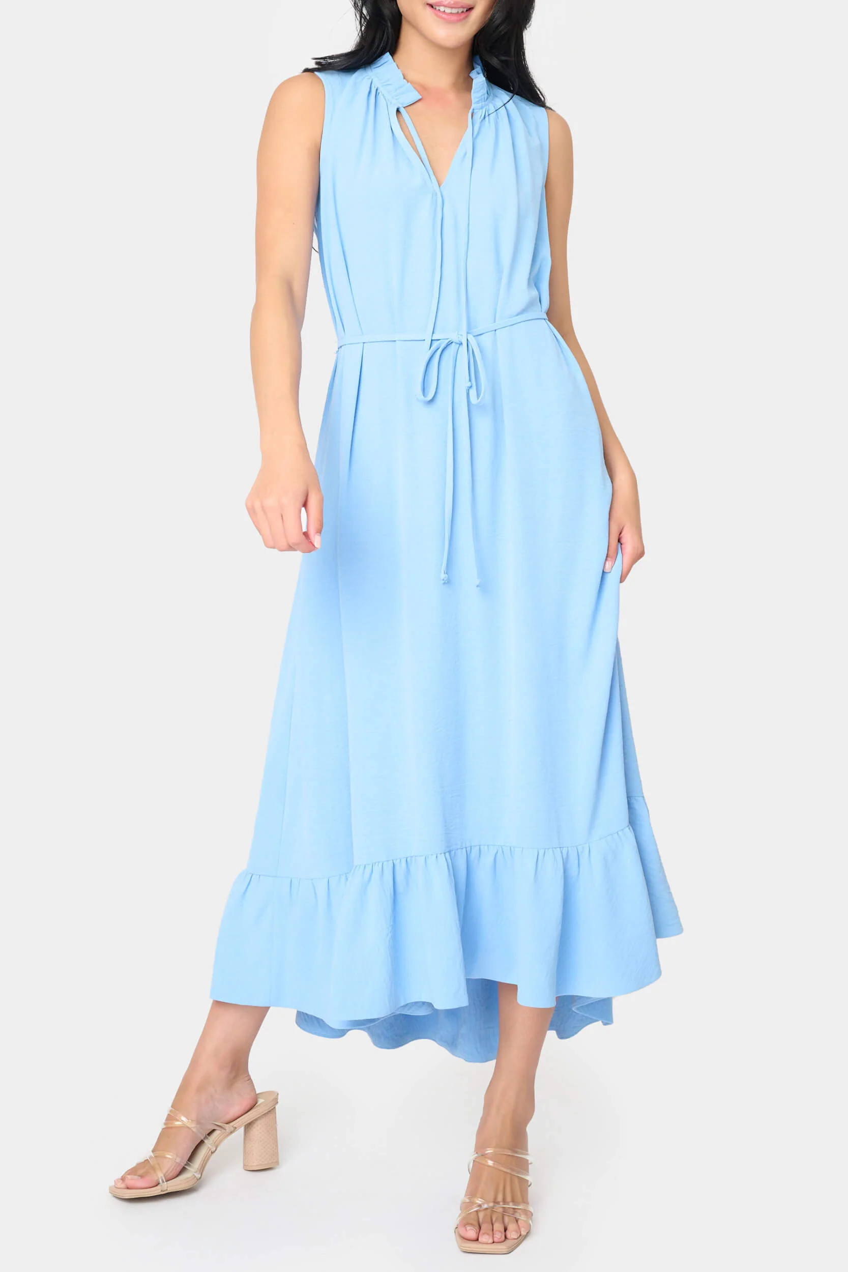 Sienna Sleeveless Tie Neck Midi Dress | Gibson