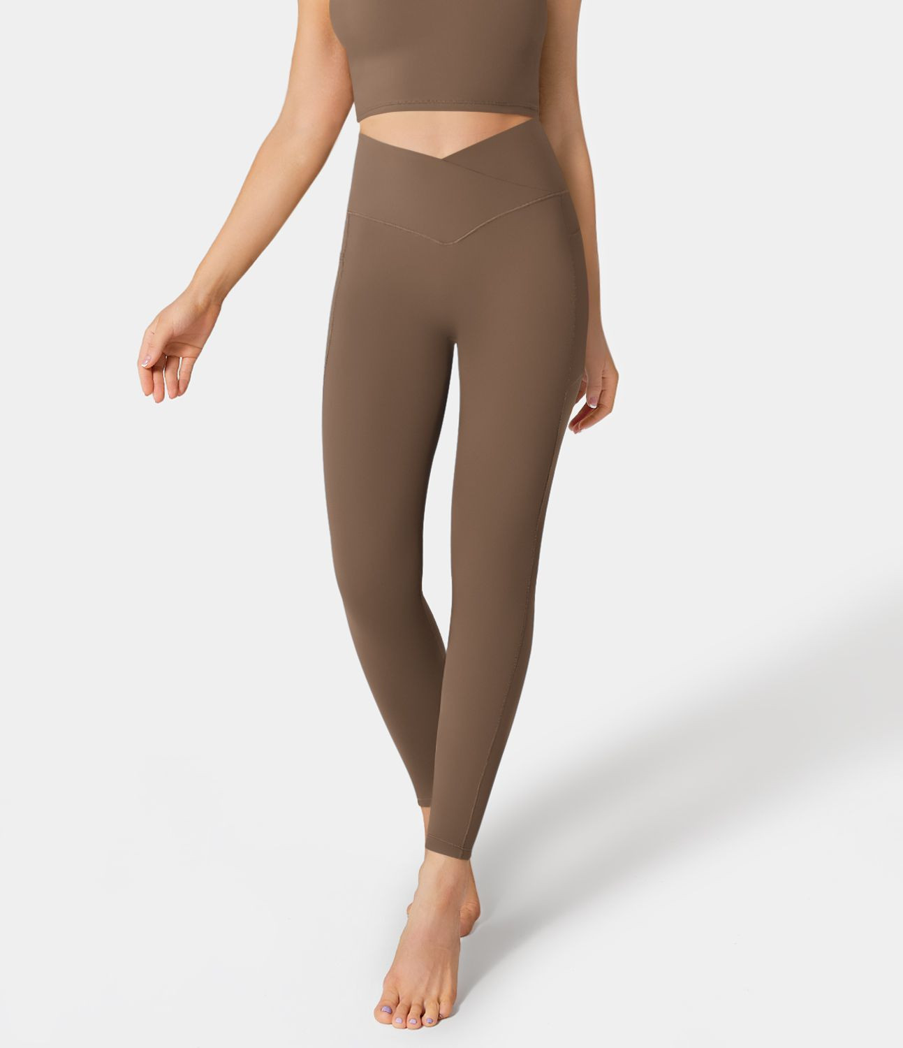 Women’s Softlyzero™ Crossover Pocket Plain Leggings-UPF50+ - Halara | HALARA