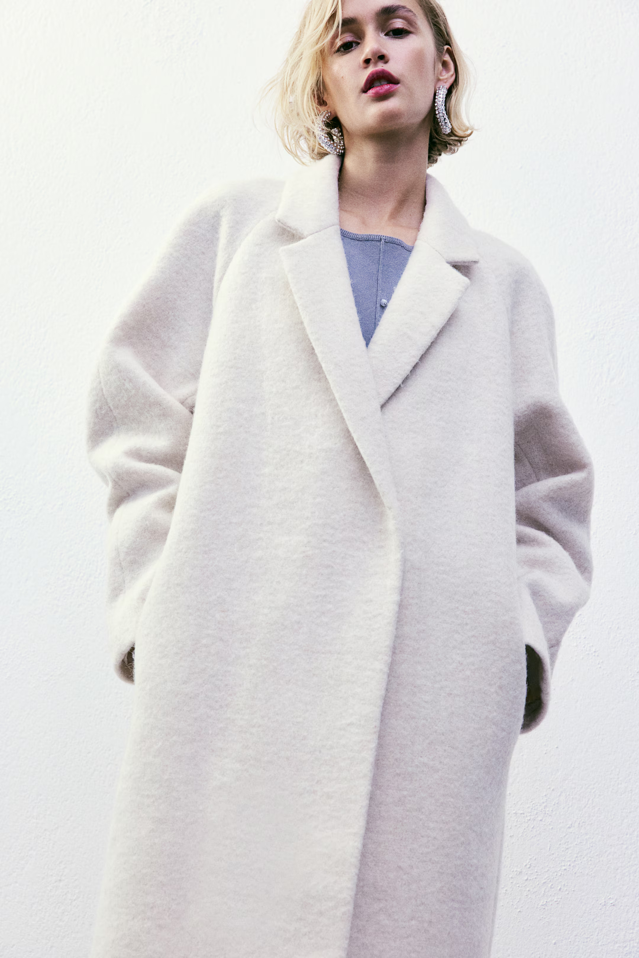 Double-breasted coat - Cream - Ladies | H&M GB | H&M (UK, MY, IN, SG, PH, TW, HK)