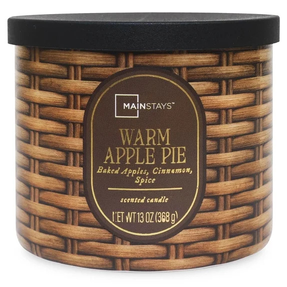 Mainstays Warm Apple Pie Scented 3-Wick Candle, 13 oz | Walmart (US)