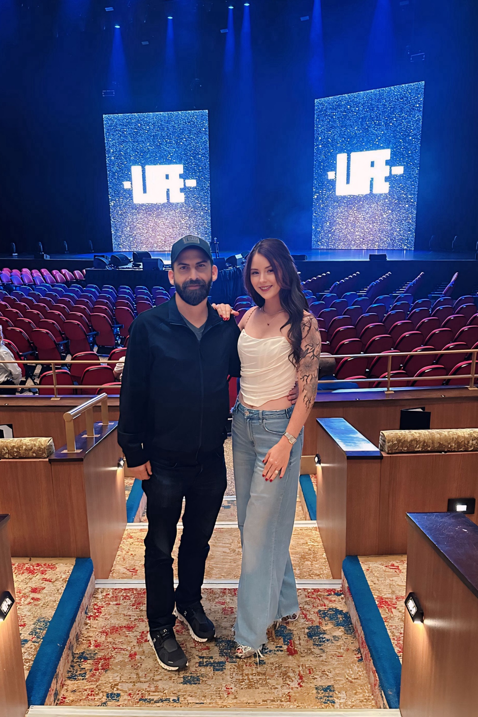 Date night fits for the Andrew Schultz stand-up comedy show, he had us laughing so hard I felt like I worked out the next morning 😹 

Hubby is wearing his favorite joes jeans with a simple theory tshirt and theory jacket, on cloud sneakers and his New York Giants hat! Go Giants! 🧢 

I am wearing these insanely comfortable dreamy drape wide leg jeans from American eagle with a white mesh corset top from revolve & Louboutin jenlove Altas in stunning snakeskin 🖤

#LTKFindsUnder100 #LTKMens #LTKTravel