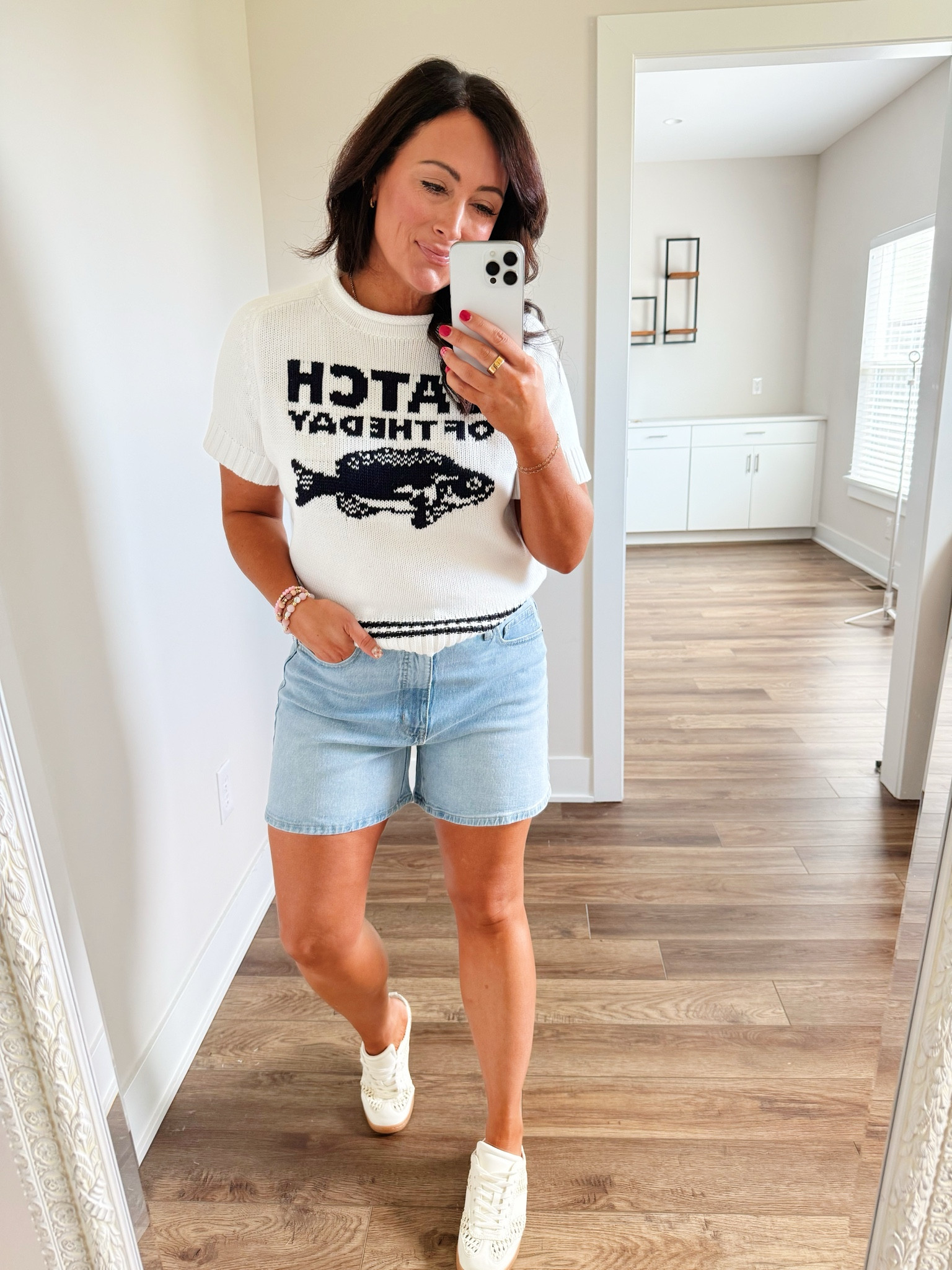 WALMART FINDS
• large sweater - runs small
• size 8 shorts - I sized up 

#LTKootd #LTKMidsize #LTKgrwm