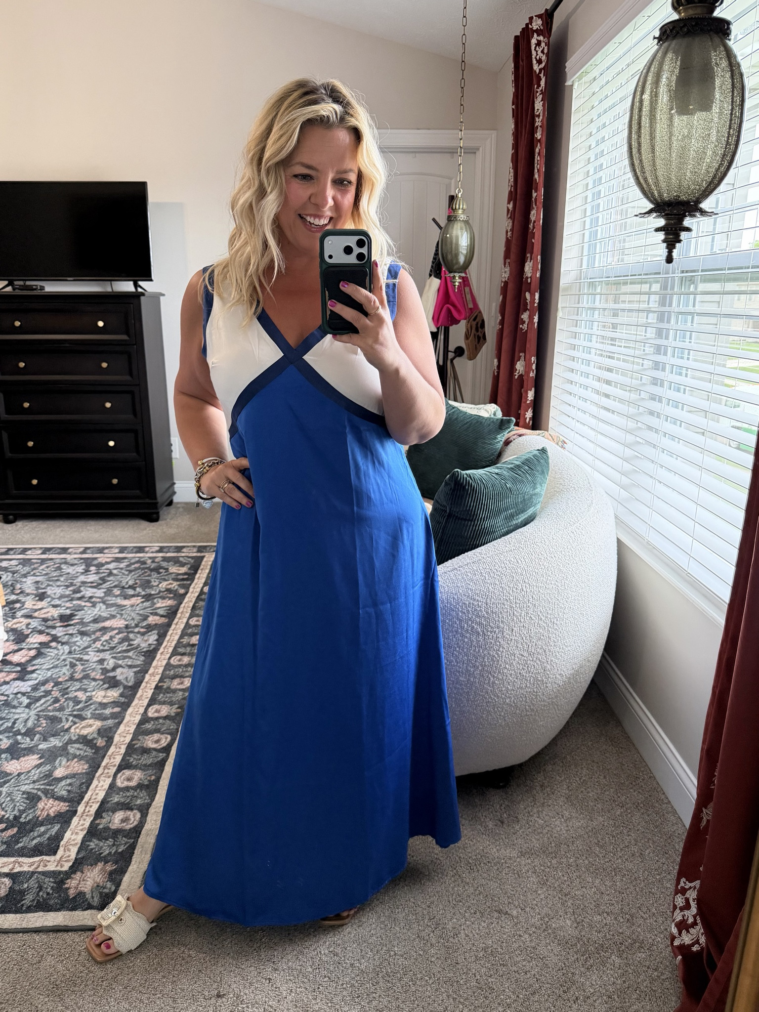This color block maxi dress is from Amazon & also comes in green. It's under $20!! Wearing my true size lg...if you have a smaller bust, you could likely size down, but I did a lg to accommodate there :)

#LTKOver40 #LTKMidsize #LTKPetite