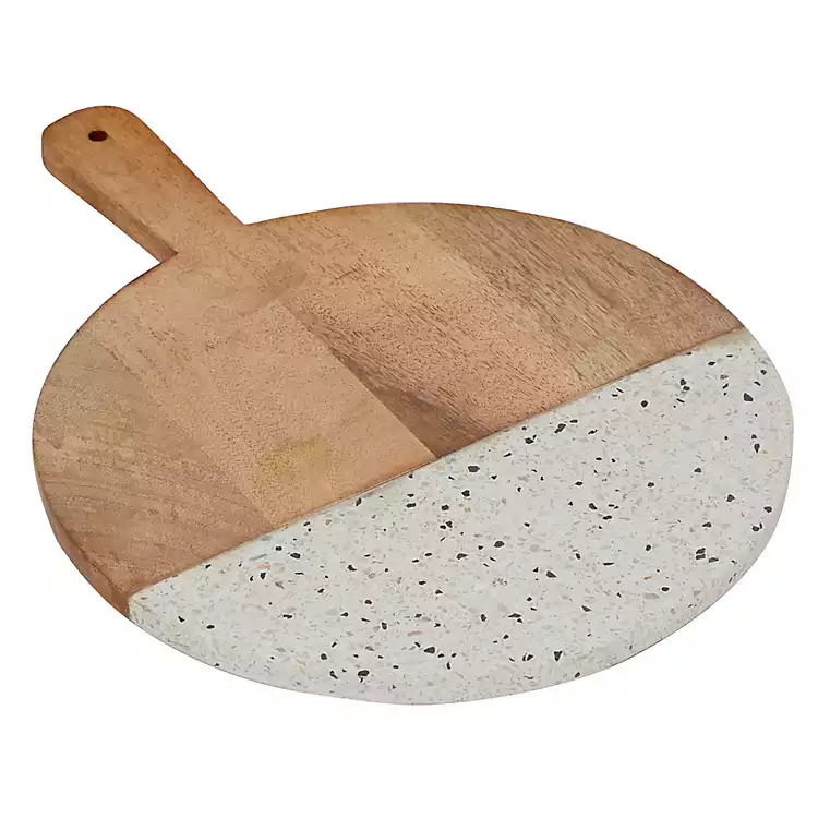 Round Mango Wood and Terrazzo Cutting Board | Kirkland's Home