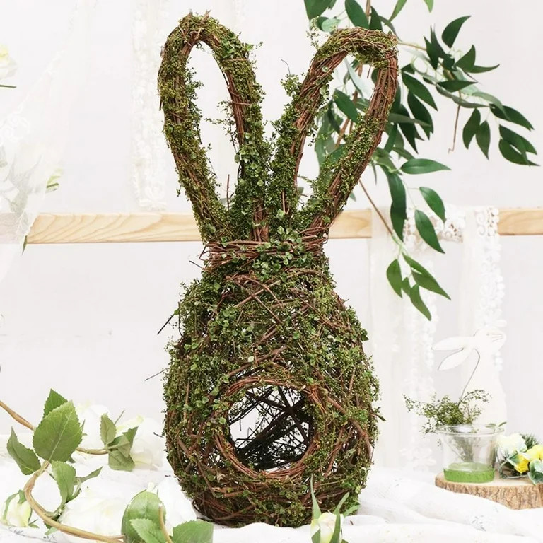Handmade Woven Bird Nest, Easter Rabbit Shaped Hanging Bird House for Outside Yard Farmhouse Deco... | Walmart (US)