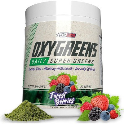 EHPlabs OxyGreens Super Greens Powder - Spirulina & Chlorella Superfood, Green Juice Powder & Greens Supplements, 30 Serves (Forest Berries) | Target