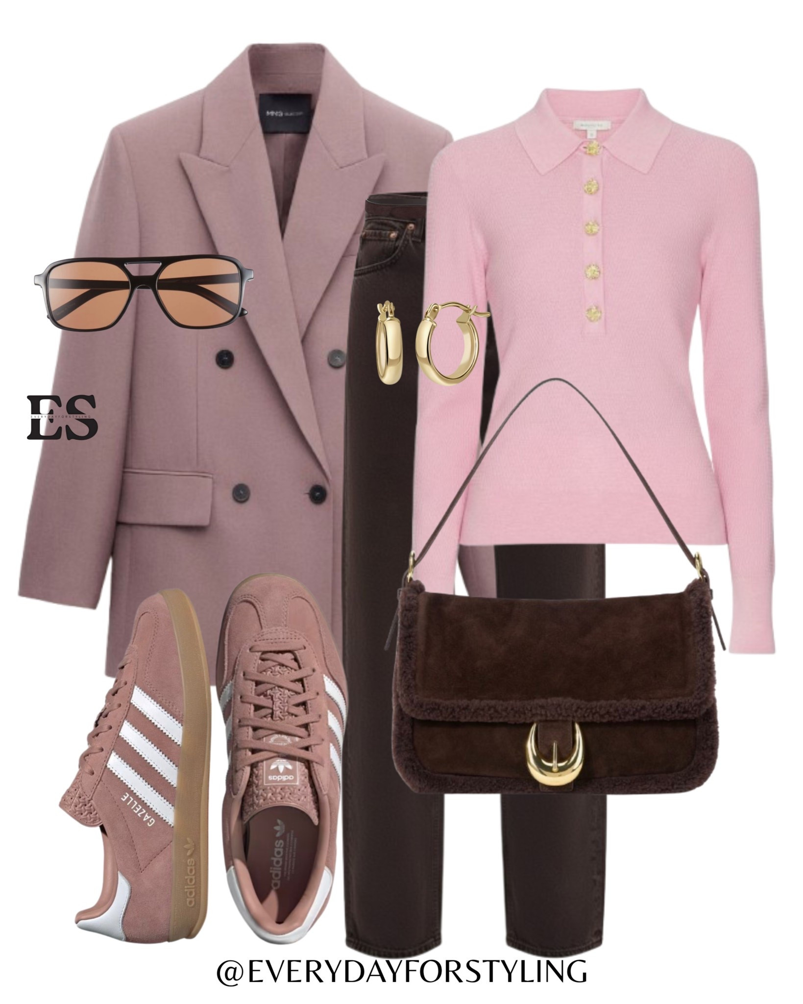 Pairing soft pink knits with chocolate brown accents and mauve Gazelles for the ultimate cool-girl finish 👟🌸

Spring blazer outfits, mauve blazer styling, casual chic fashion, double breasted blazer, Adidas Gazelle outfit, quiet luxury spring, business casual women, how to style pink blazer, capsule wardrobe 2026, old money aesthetic, minimalist inspiration, Mary Jane trend, elevated everyday style, woven tote bag, brown and pink palette, transitional outfits, work from home fashion, trendy sneakers blazer, spring street style, Pinterest inspired outfits

#ootd, #springfashion2026, #blazerstyle, #styleinspo, #capsulewardrobe

#LTKSpringSale #LTKootd #LTKSeasonal