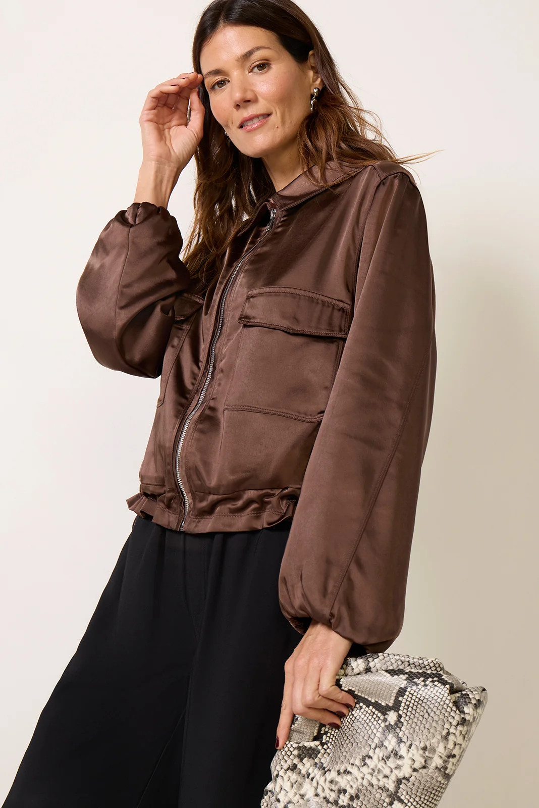 Flor Satin Jacket | Evereve