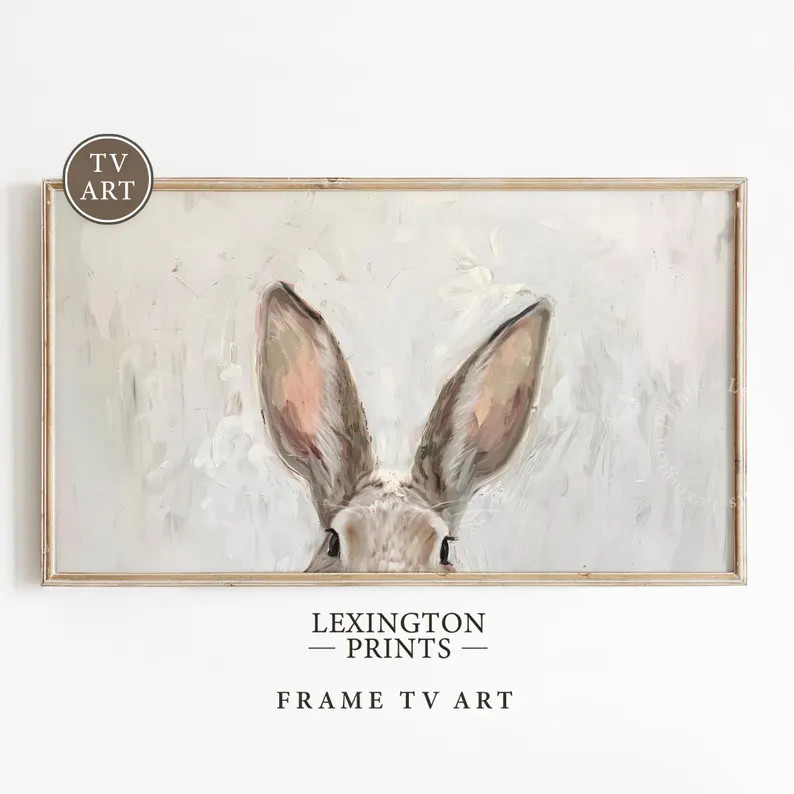 Easter Frame TV Art Bunny Ears Art, Easter Bunny TV Art Spring TV Art Rabbit Painting, Easter Tv ... | Etsy (US)