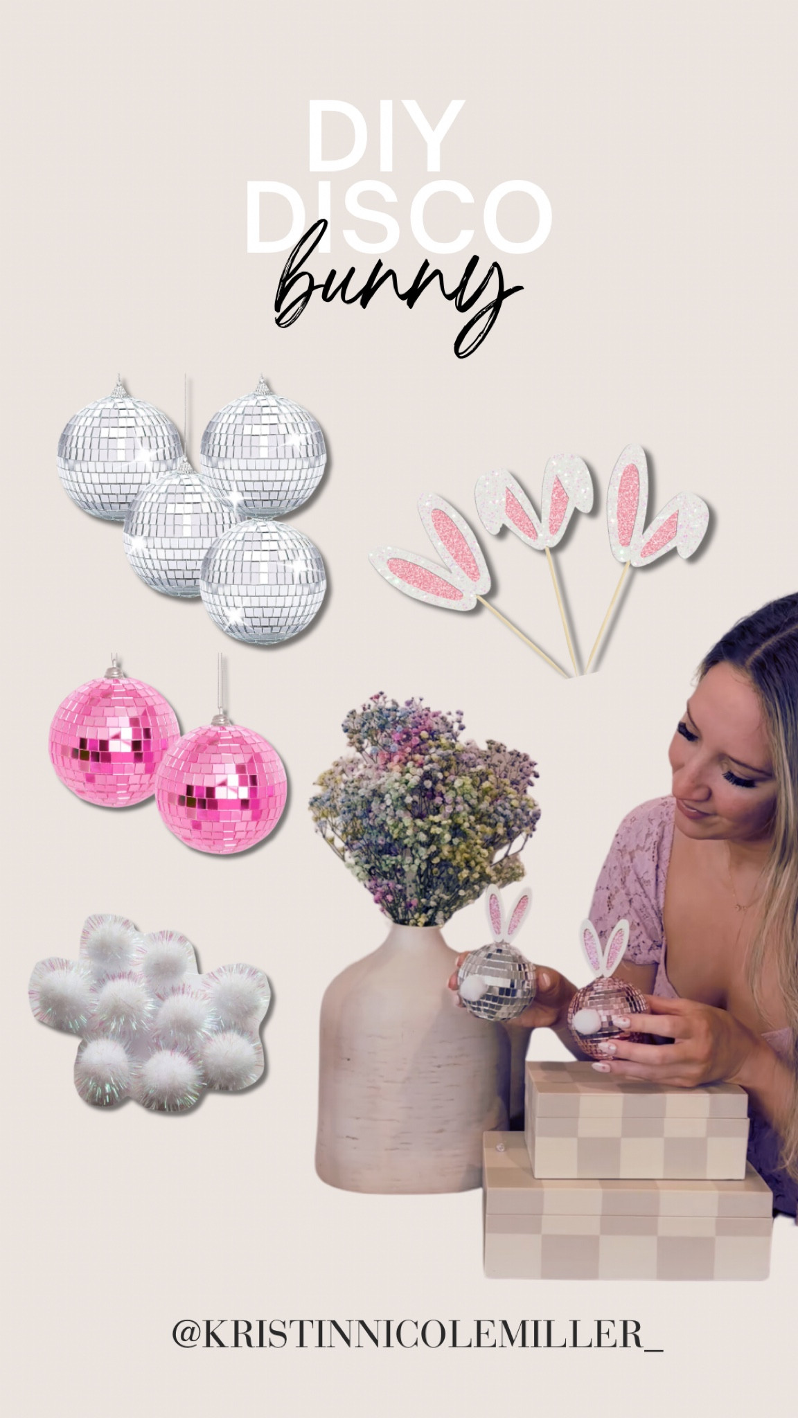 DIY disco bunny decor!! 🐰 🪩 

Disco ball, bunny rabbit, spring, seasonal, craft for kids 

#LTKkids #LTKSeasonal #LTKfamily