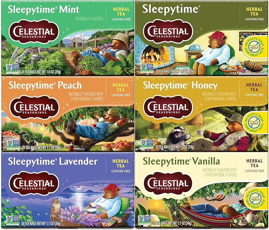 Celestial Seasonings Sleepytime Herbal Tea, Variety Pack - Caffeine Free Sleep Tea, 20 Tea Bags P... | Amazon (US)