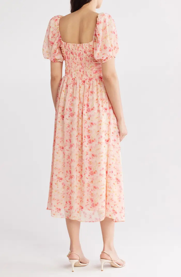 Puff Sleeve Chiffon Dress | Nordstrom Rack
