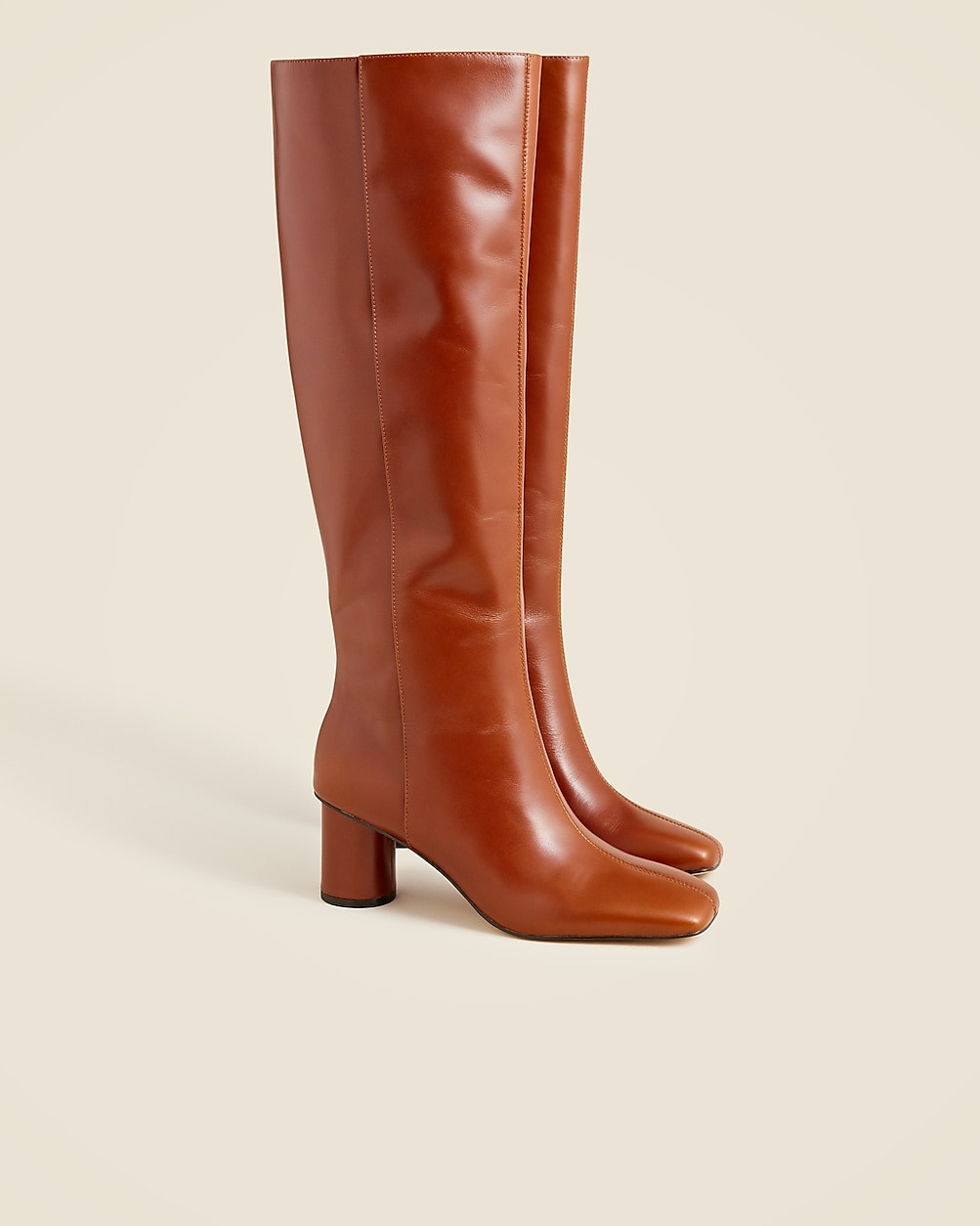 Knee-high round-heel boots in leather | J. Crew US