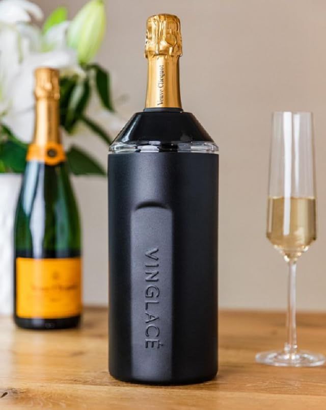 Vinglacé Wine Bottle Chiller- Portable Champagne Insulator- Stainless Steel Wine Cooler Sleeve, Grap | Amazon (US)