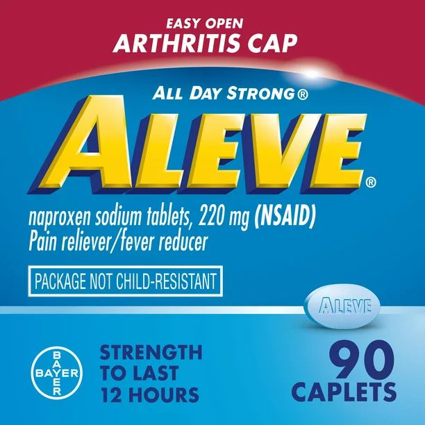 Aleve Caplets Easy Open Arthritis Cap Naproxen Sodium Pain Reliever, 90 Count | Walmart (US)