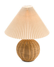 17.25in Aksel Sphere Led Table Lamp With Pleated Shade | Bedroom | Marshalls | Marshalls