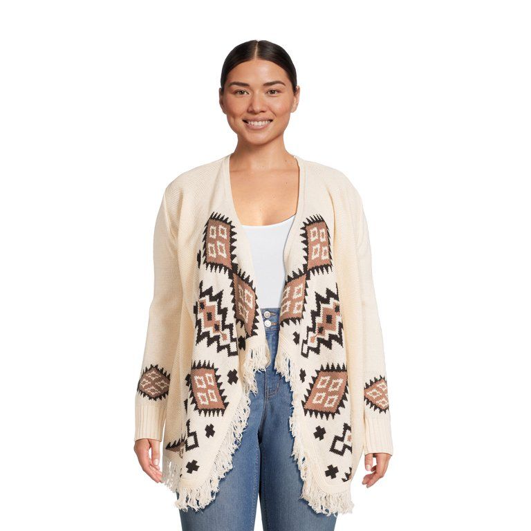 No Boundaries Juniors Plus Size Southwest Patterned Duster Cardigan, Sizes 1X-4X | Walmart (US)