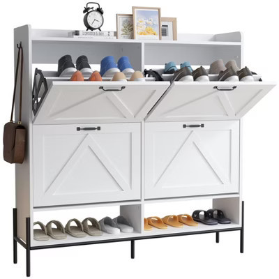 GustoWave Shoe Cabinet with 4 Flip Drawers, Freestanding Shoe Storage Cabinet Organizer, Shoe Rack Cabinet, Dry and Wet Separation Shoe Organizer | Target