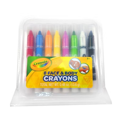Crayola 8ct Face & Body Crayons: Washable Face Paint for Kids, Multicolor Brights, Ages 1+ | Target