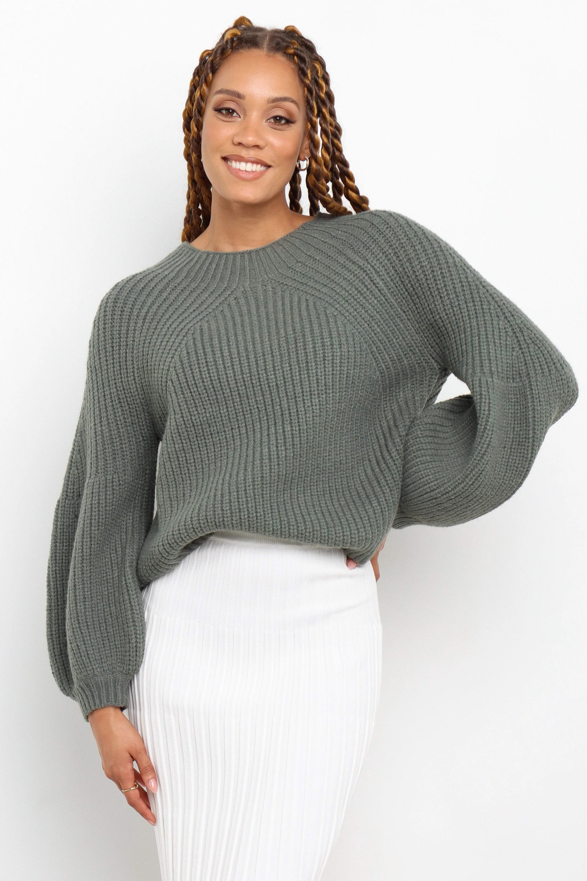 London Knit Sweater - Emerald | Petal & Pup (US)
