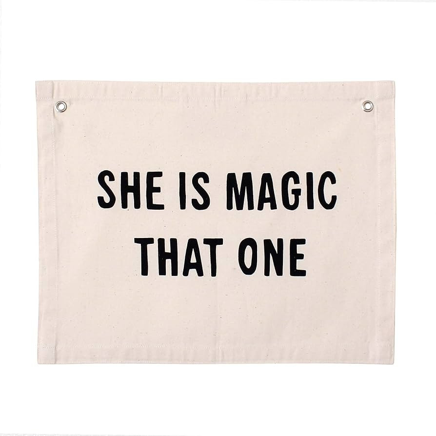 CHTech She Is Magic That One Banner Wall Art for Nursery Modern Kids Room Decor Kids Banner | Amazon (US)