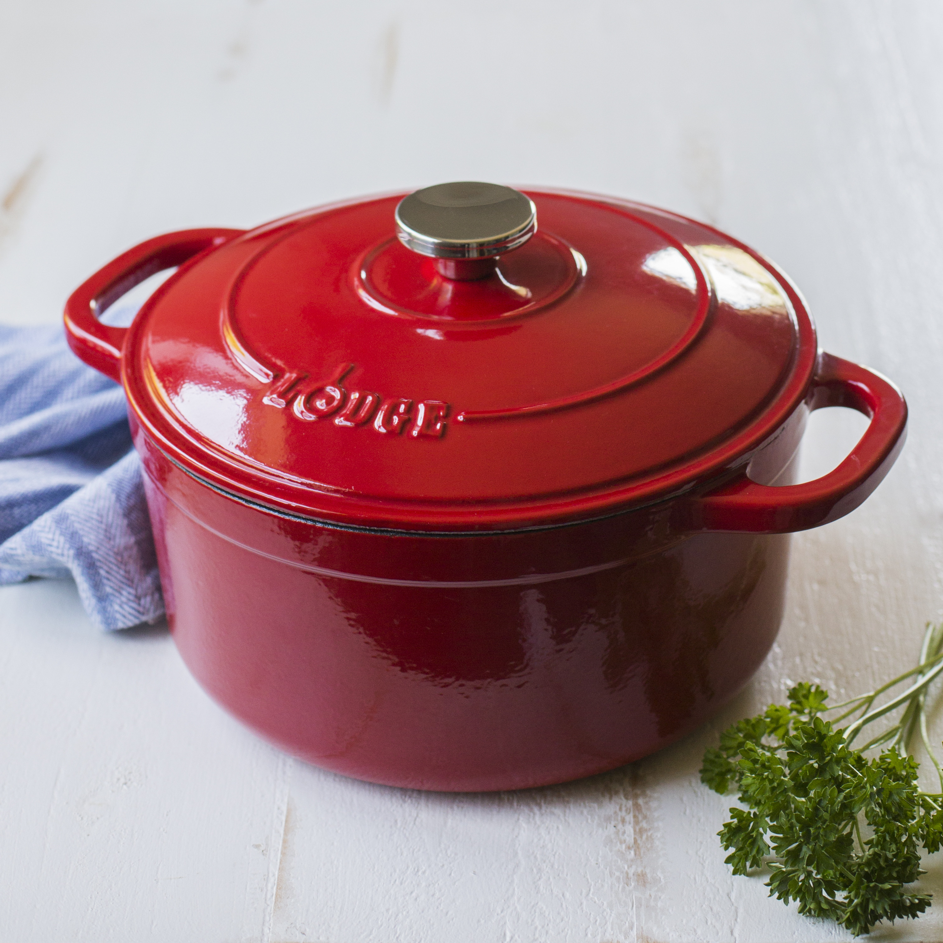 Lodge Cast Iron 5.5qt Red Enameled Dutch Oven | Walmart (US)