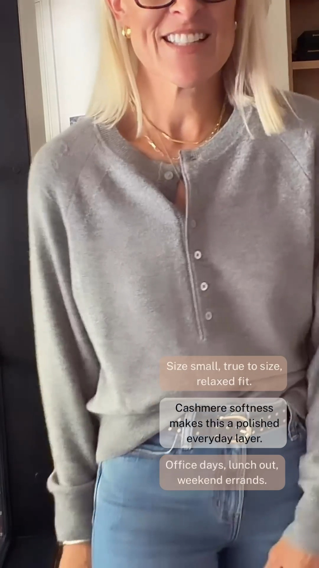 This cashmere cardigan is such a beautiful everyday layer—soft, polished, and easy to wear with denim. I’m wearing a small, true to size, with light-wash jeans for a simple look that works for the office, lunch out, or weekend errands. I’ll also be linking more Quince sweaters and jeans on the post if you’re looking for additional options.

#LTKootd #LTKOver40 #LTKSeasonal