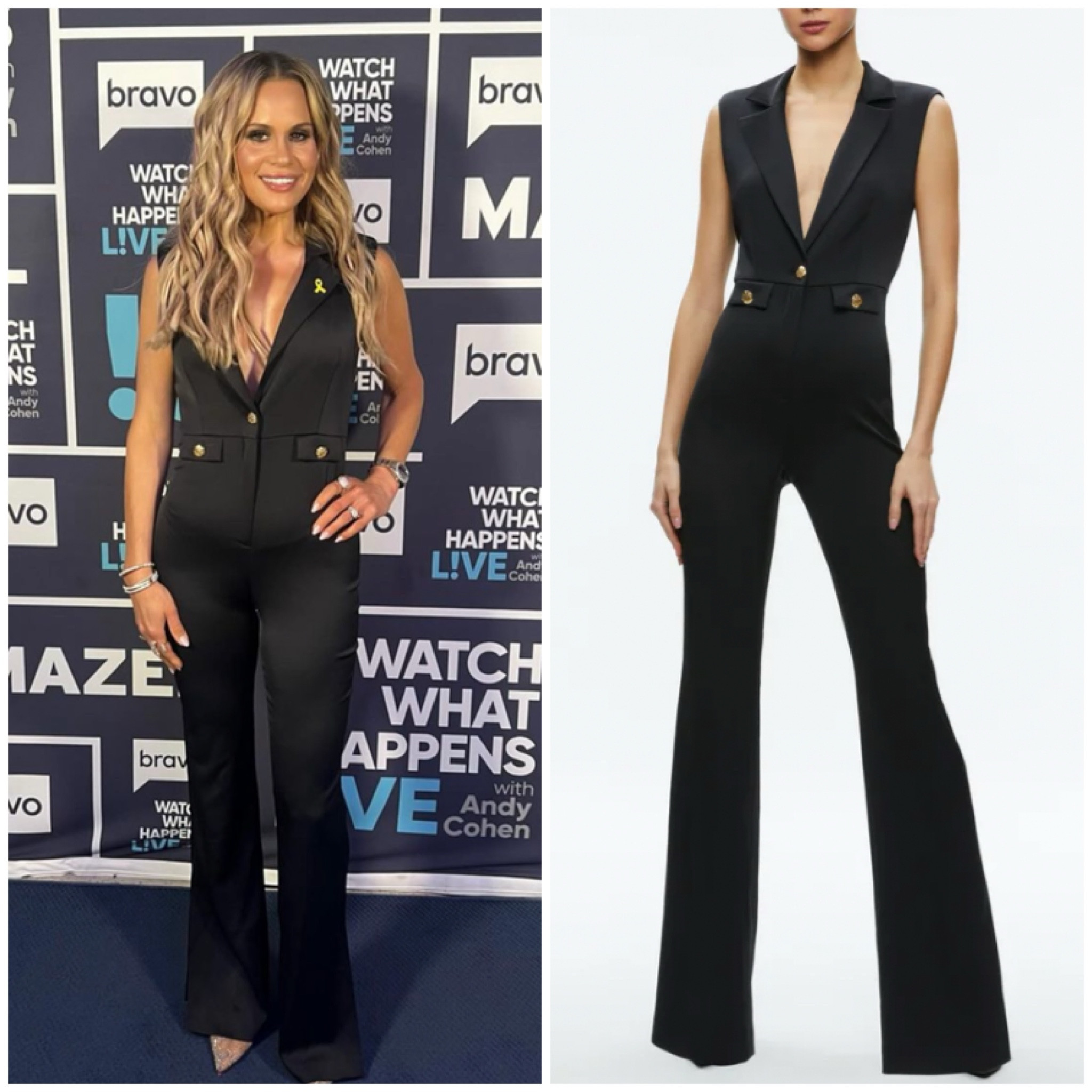 Jackie Goldschneider’s Black Tuxedo Jumpsuit 📸 = @jackiegoldschneider