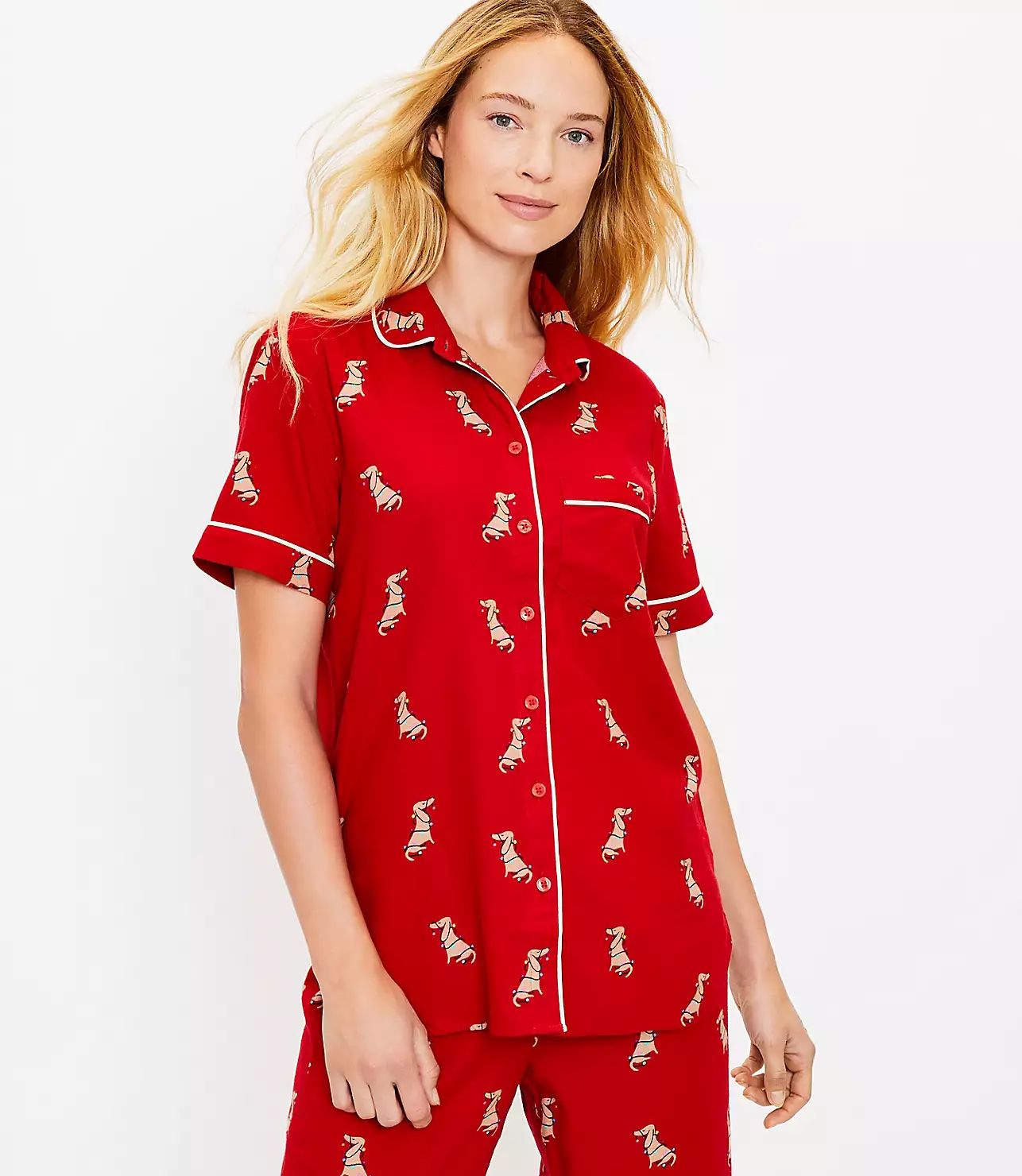 Holiday Dog Pajama Top | LOFT